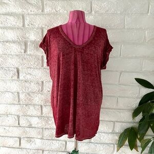 Free People Pink Oversized Short Sleeve T-Shirt T-13